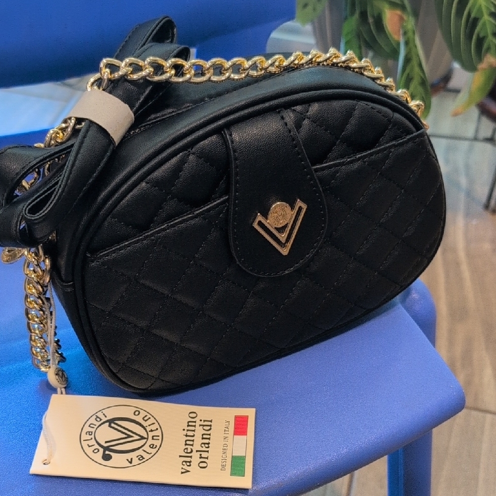 Valentino Orlandi Black Quilted Women's Bag